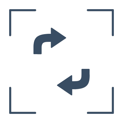 Icon mit 360 Grad Prozessworkflow als Symbolbild für Prozessoptimierung