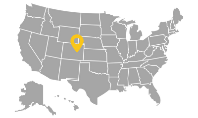 Landkarte USA mit BCM. Standort Denver