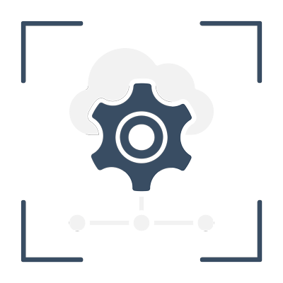 Icon mit Zahnrad und Cloudabbildung als Symbolbild für ERP