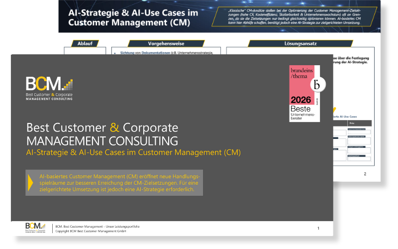 BCM. Onepager Cover: AI-Strategie
